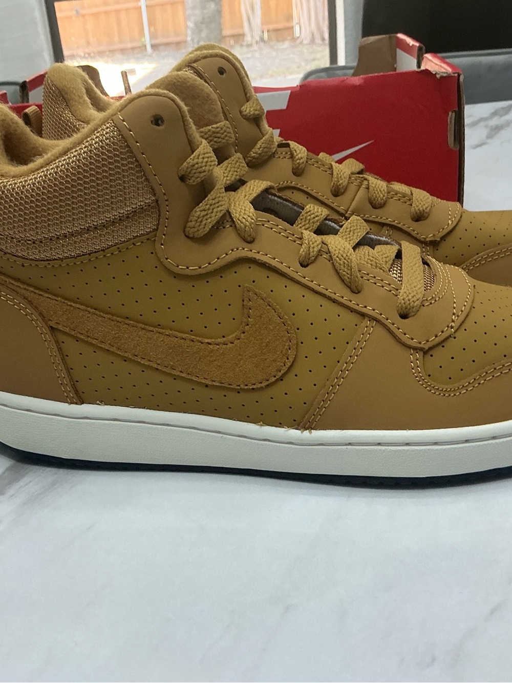 Nike Court Borough Mid GS Sneakers in Wheat